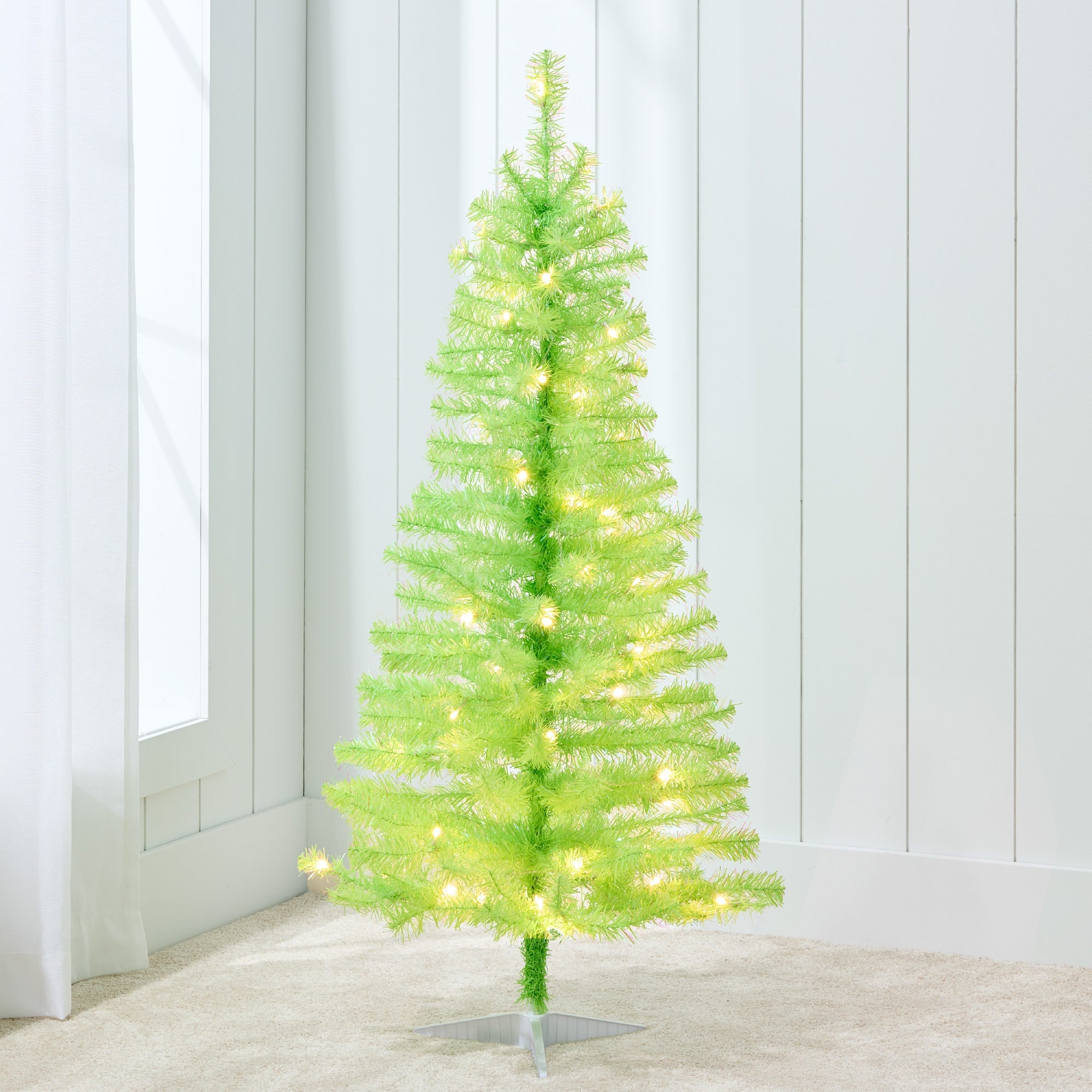 Prelit Colorful Mini Spruce Christmas Tree with LED Lights - 4ft for indoor and outdoor holiday displays