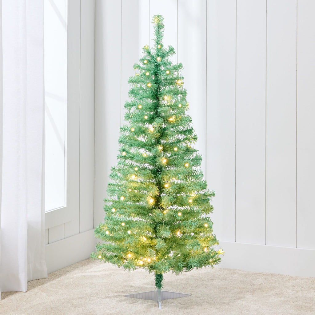 Prelit Colorful Mini Spruce Christmas Tree with LED Lights - 4ft for indoor and outdoor holiday displays