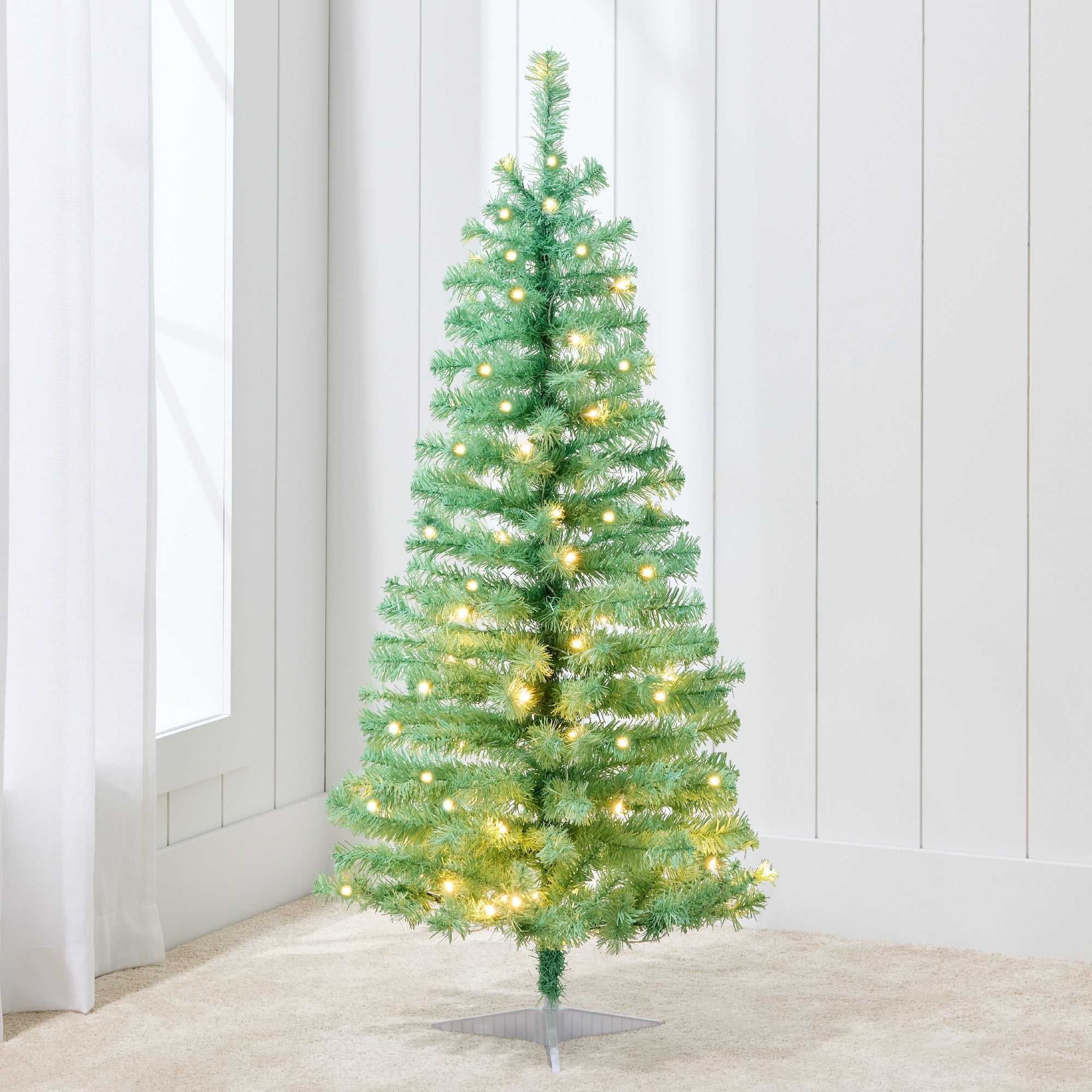 Prelit Colorful Mini Spruce Christmas Tree with LED Lights - 4ft for indoor and outdoor holiday displays