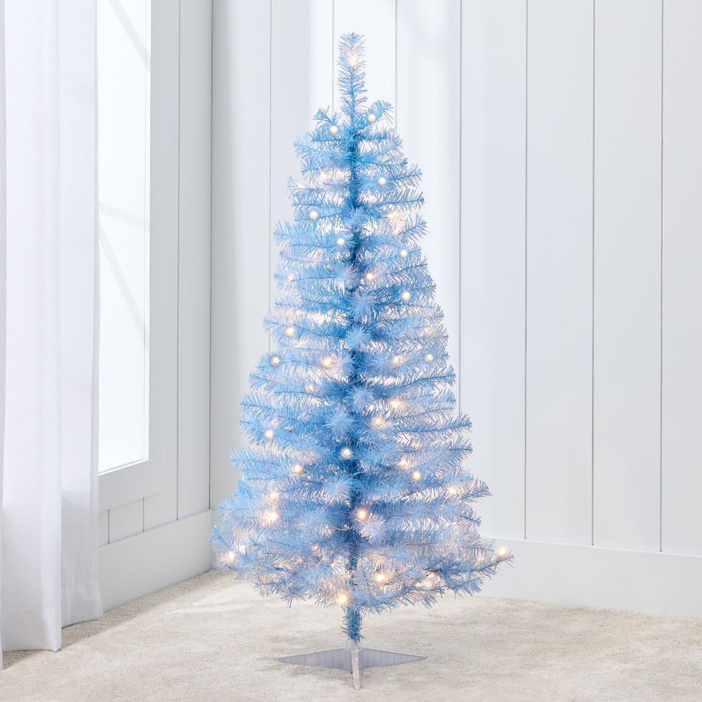 Prelit Colorful Mini Spruce Christmas Tree with LED Lights - 4ft for indoor and outdoor holiday displays