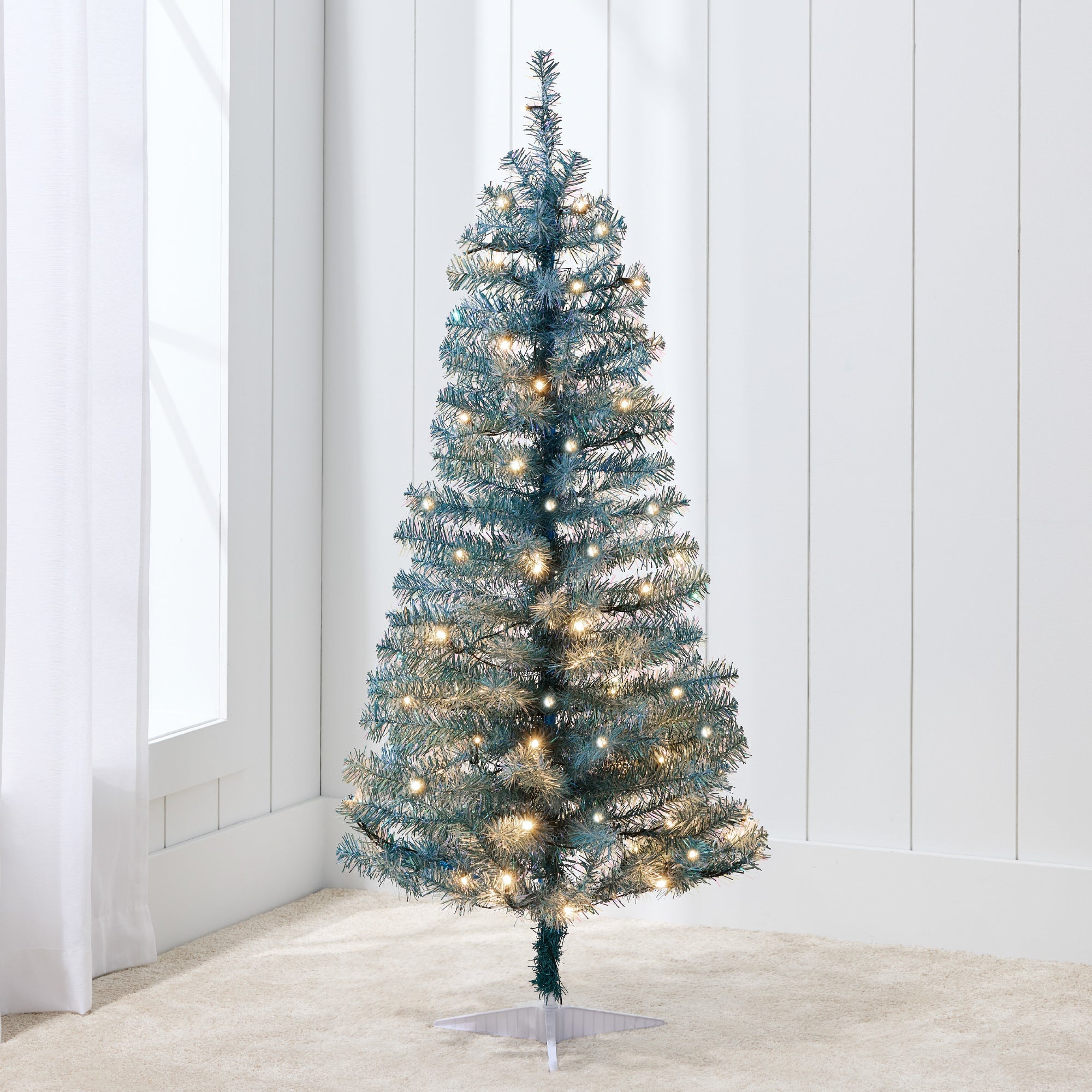 Prelit Colorful Mini Spruce Christmas Tree with LED Lights - 4ft for indoor and outdoor holiday displays