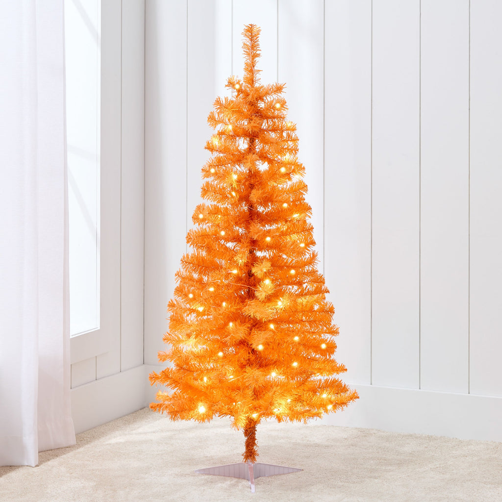 Prelit Colorful Mini Spruce Christmas Tree with LED Lights - 4ft for indoor and outdoor holiday displays