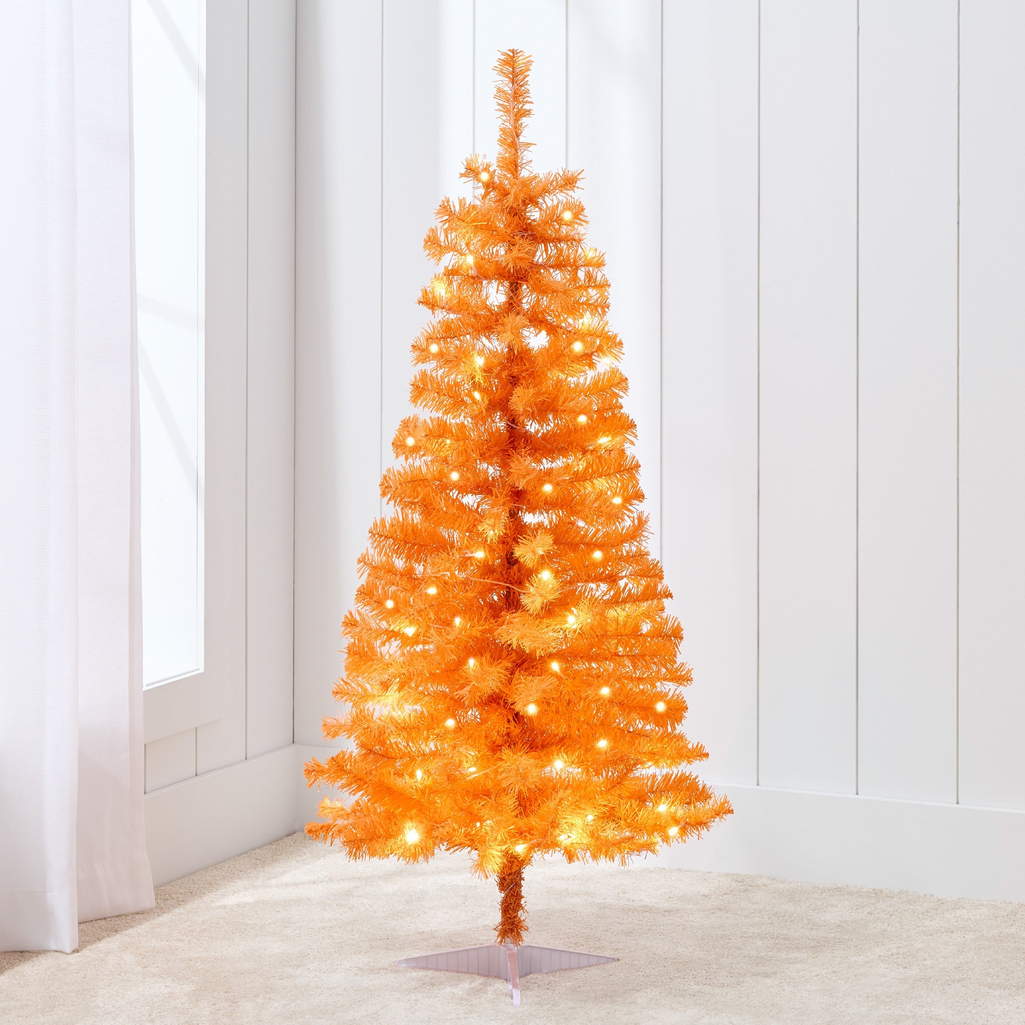 Prelit Colorful Mini Spruce Christmas Tree with LED Lights - 4ft for indoor and outdoor holiday displays