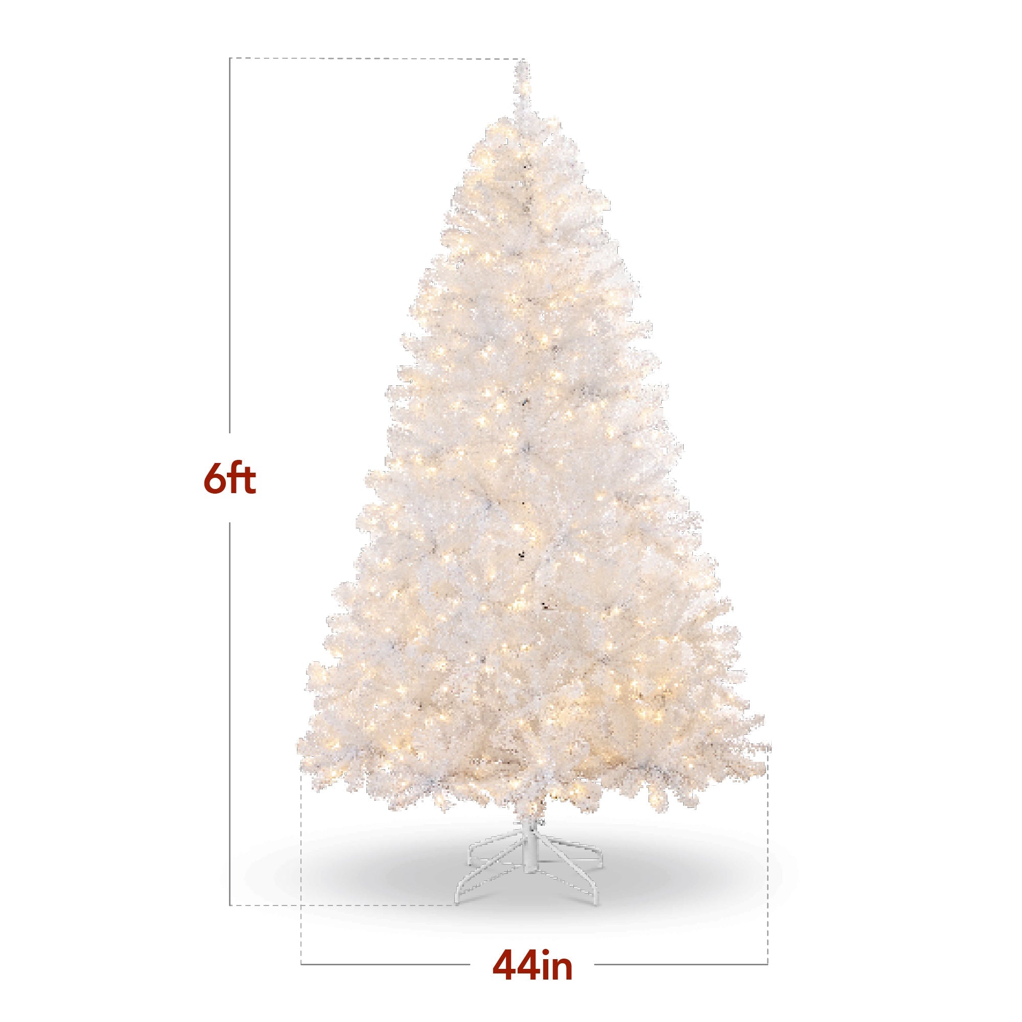 Prelit White Artificial Tinsel Christmas Tree with Foldable Stand for indoor and outdoor holiday displays