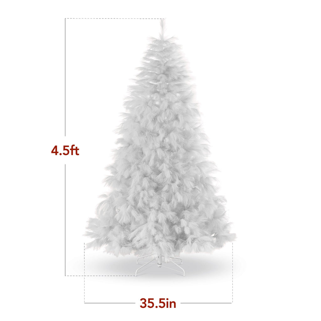 Premium Artificial White Pampas Christmas Tree with Foldable Metal Base for indoor and outdoor holiday displays