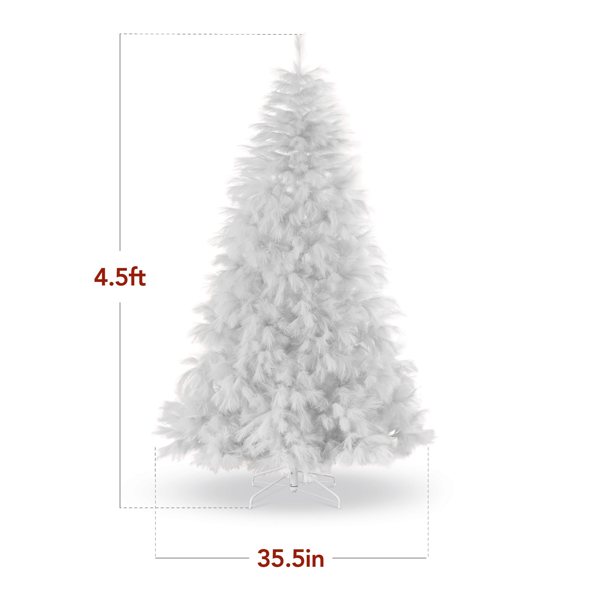 Premium Artificial White Pampas Christmas Tree with Foldable Metal Base for indoor and outdoor holiday displays