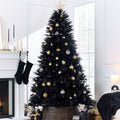 Premium Artificial Black Pampas Christmas Tree with Foldable Metal Base for festive seasonal decorating