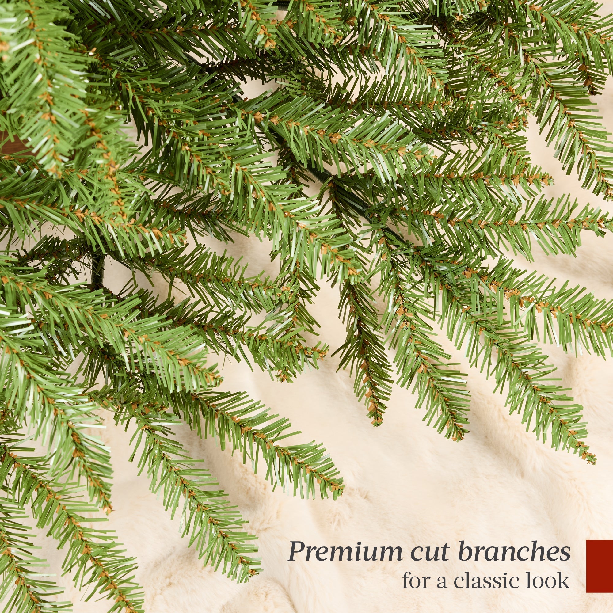 Premium Artificial Nordic Fir Hinged Christmas Tree with Foldable Metal Base for indoor and outdoor holiday displays