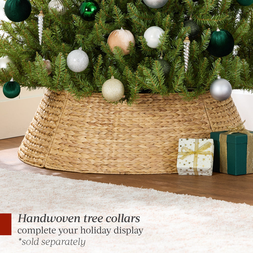 Premium Artificial Nordic Fir Hinged Christmas Tree with Foldable Metal Base for indoor and outdoor holiday displays