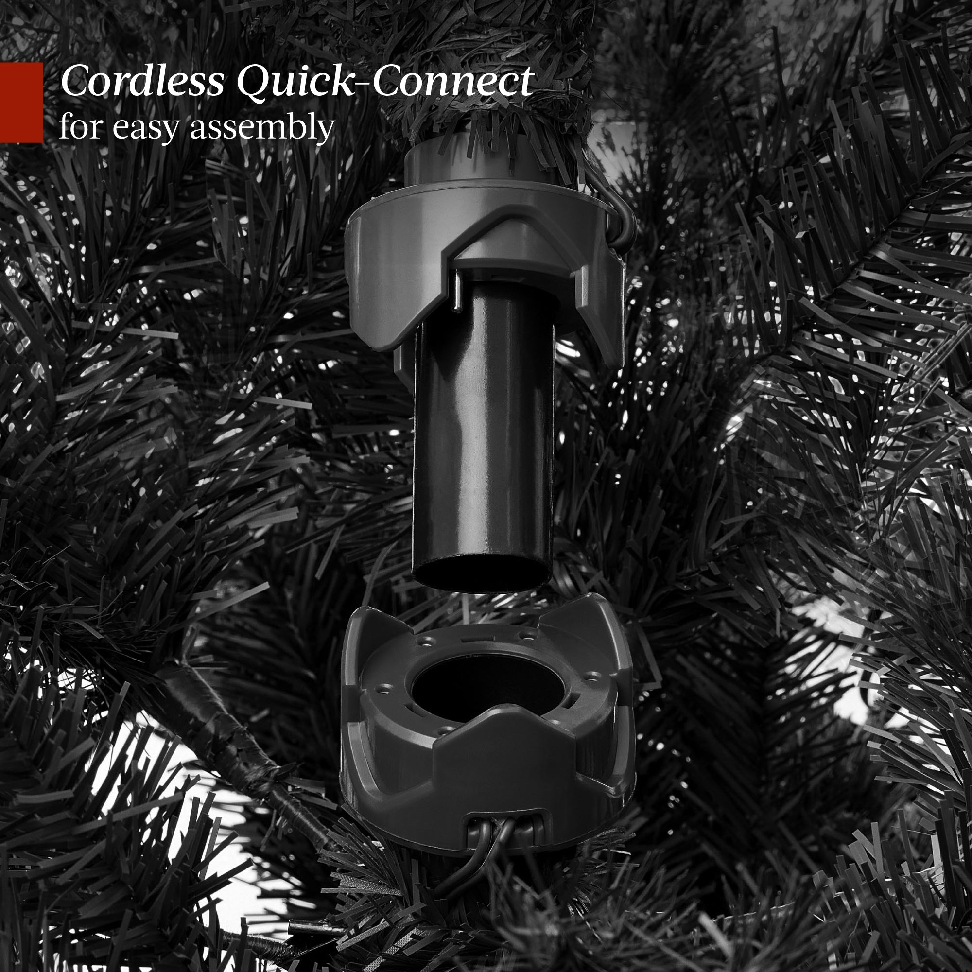 Pre-Lit Sparse Christmas Tree with 2-in-1 LED Lights Cordless Connection for indoor and outdoor holiday displays