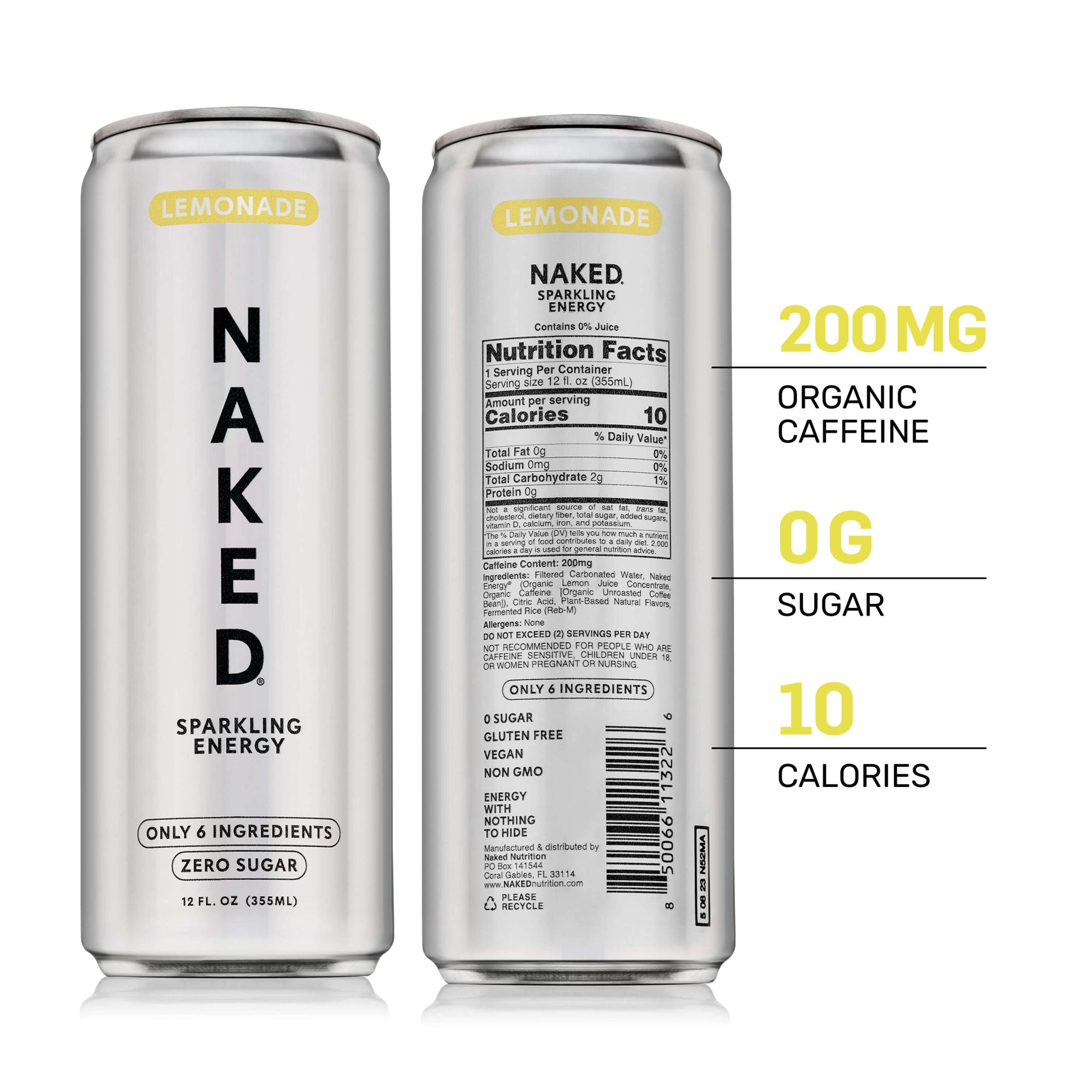 Lemonade Naked Sparkling Energy - Lemonade - Daily Active Lifestyle Essential