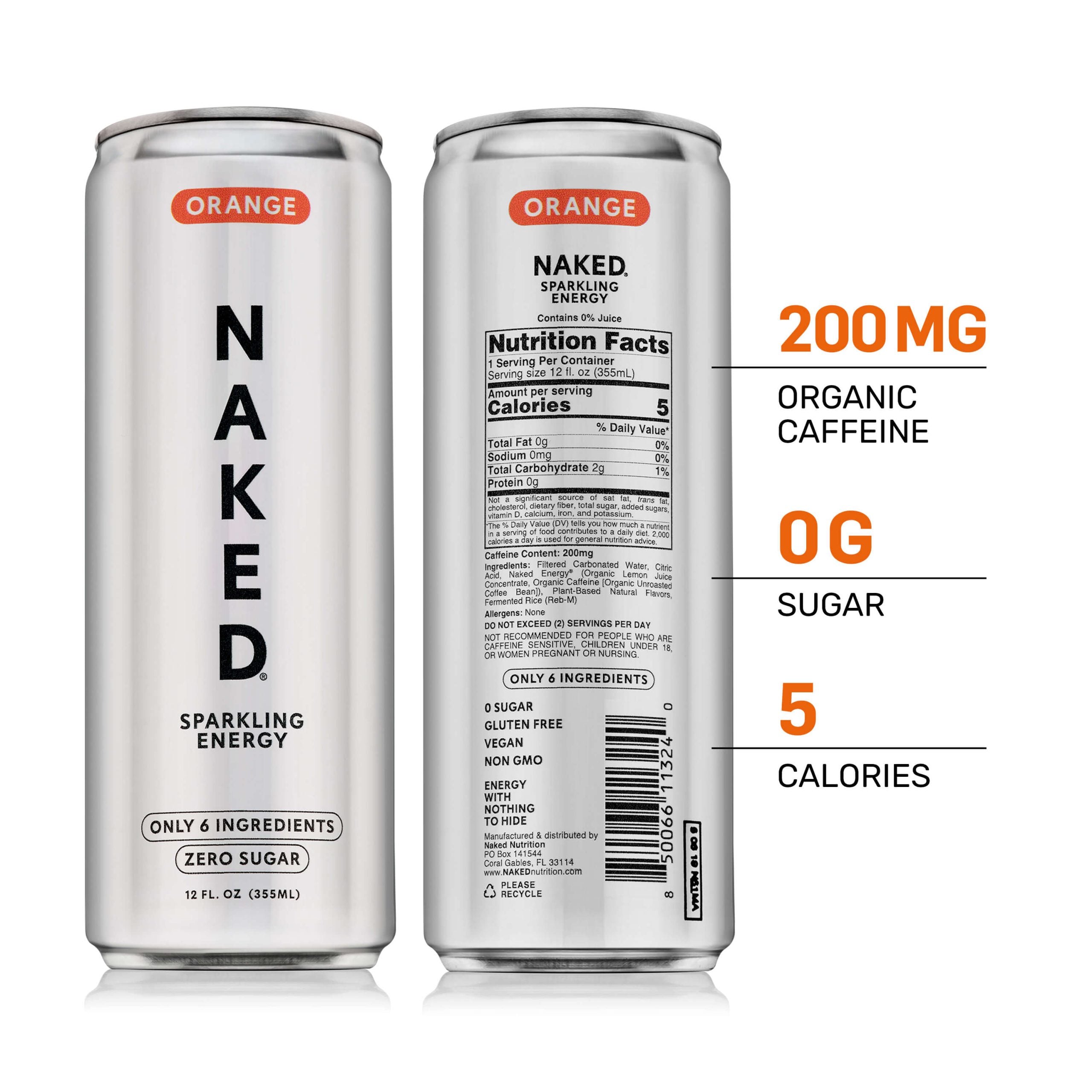 Orange Naked Sparkling Energy - Orange - Daily Active Lifestyle Essential