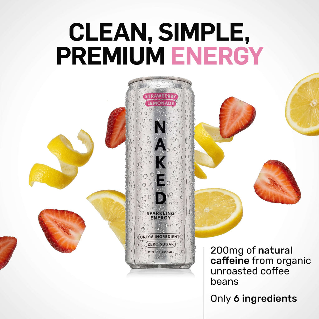Strawberry Lemonade Naked Sparkling Energy - Strawberry Lemonade - Daily Active Lifestyle Essential