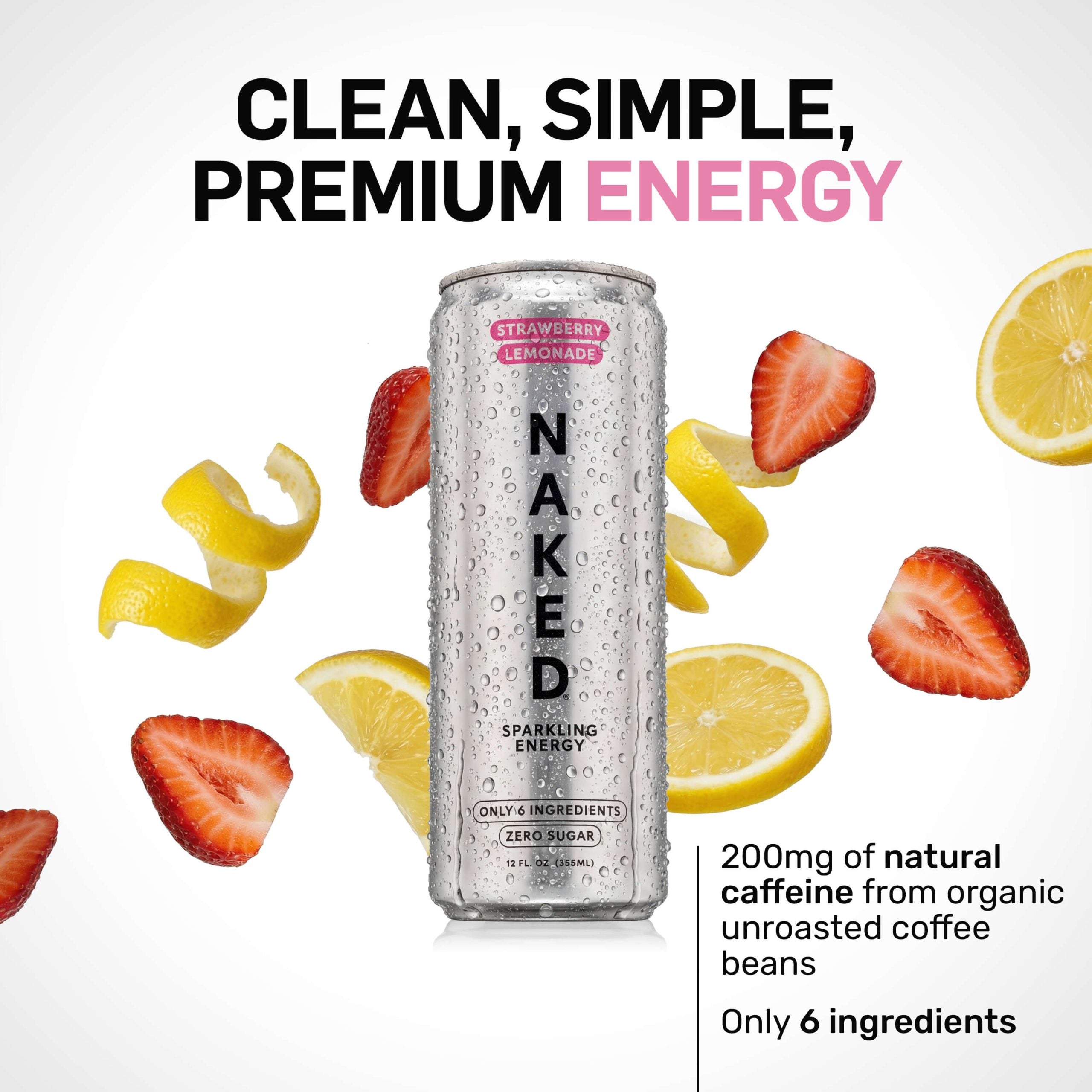 Strawberry Lemonade Naked Sparkling Energy - Strawberry Lemonade - Daily Active Lifestyle Essential