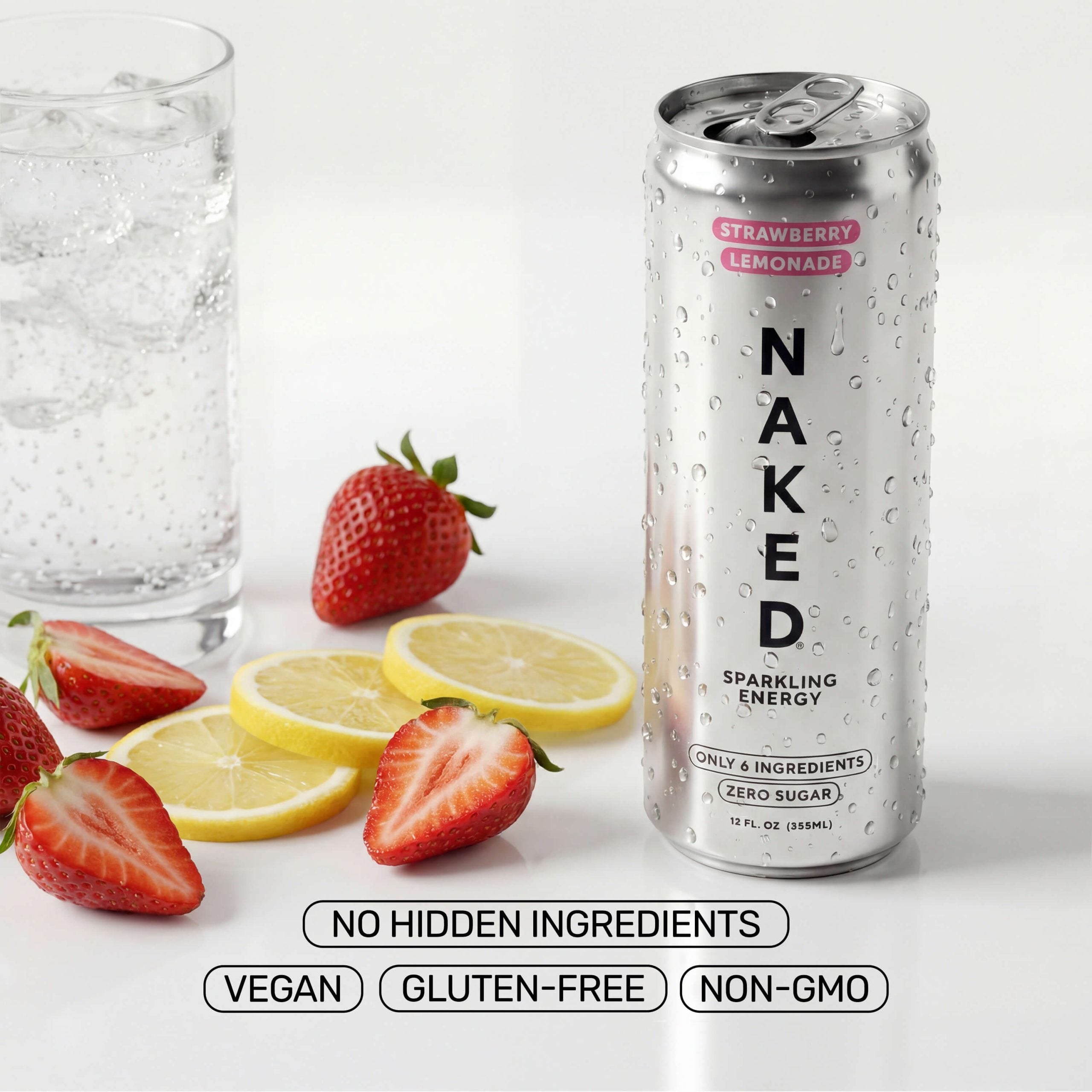 Strawberry Lemonade Naked Sparkling Energy - Strawberry Lemonade - Daily Active Lifestyle Essential