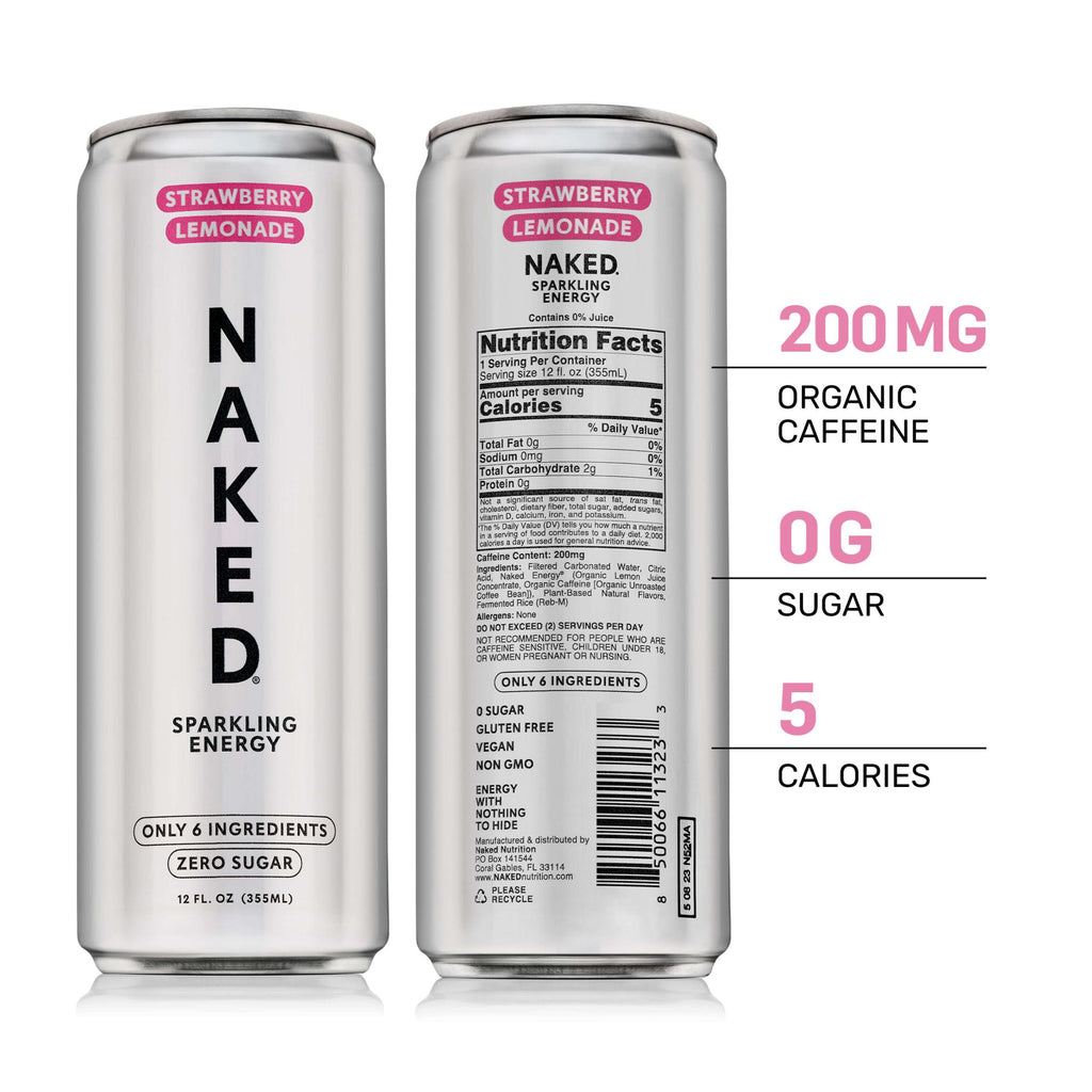 Strawberry Lemonade Naked Sparkling Energy - Strawberry Lemonade - Daily Active Lifestyle Essential