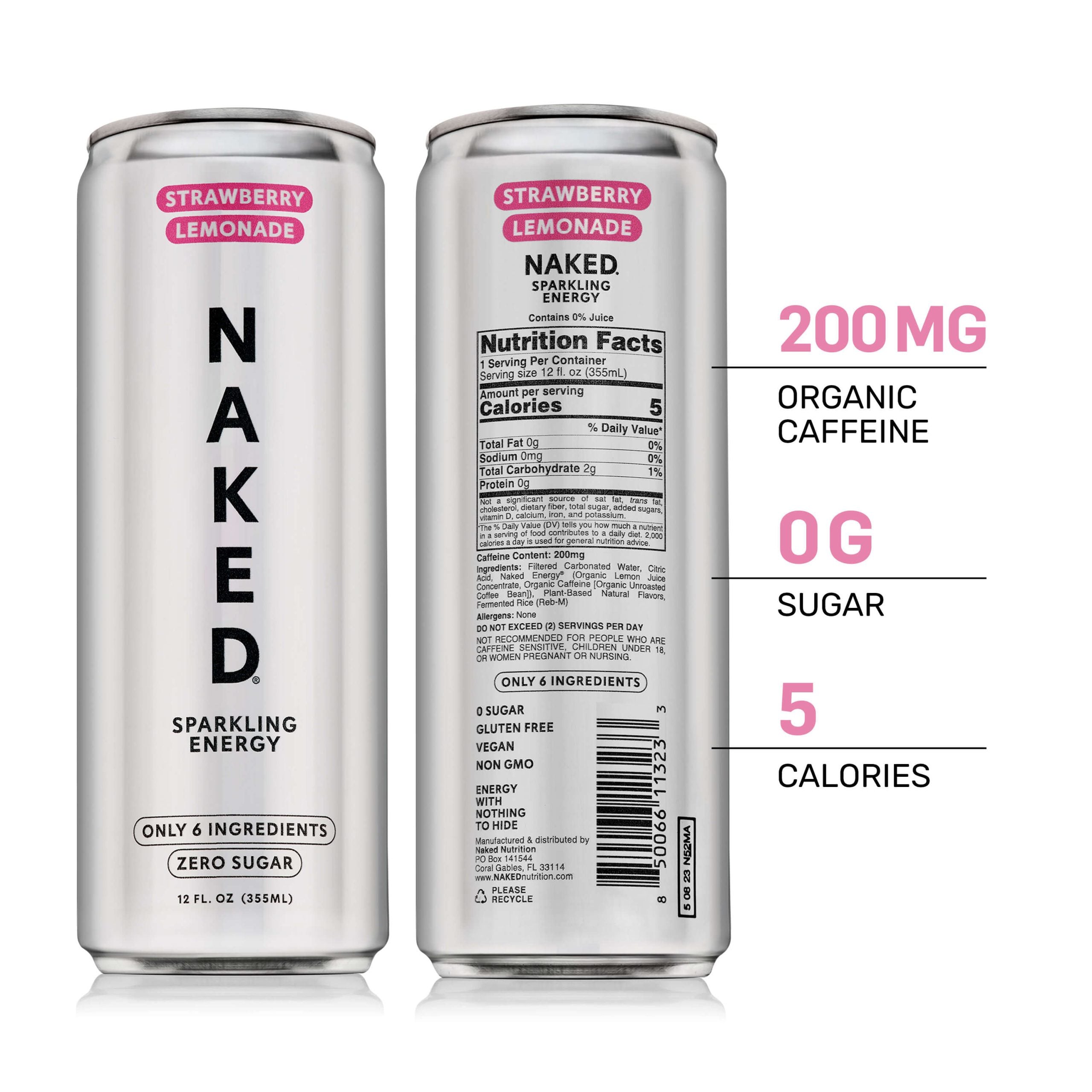 Strawberry Lemonade Naked Sparkling Energy - Strawberry Lemonade - Daily Active Lifestyle Essential