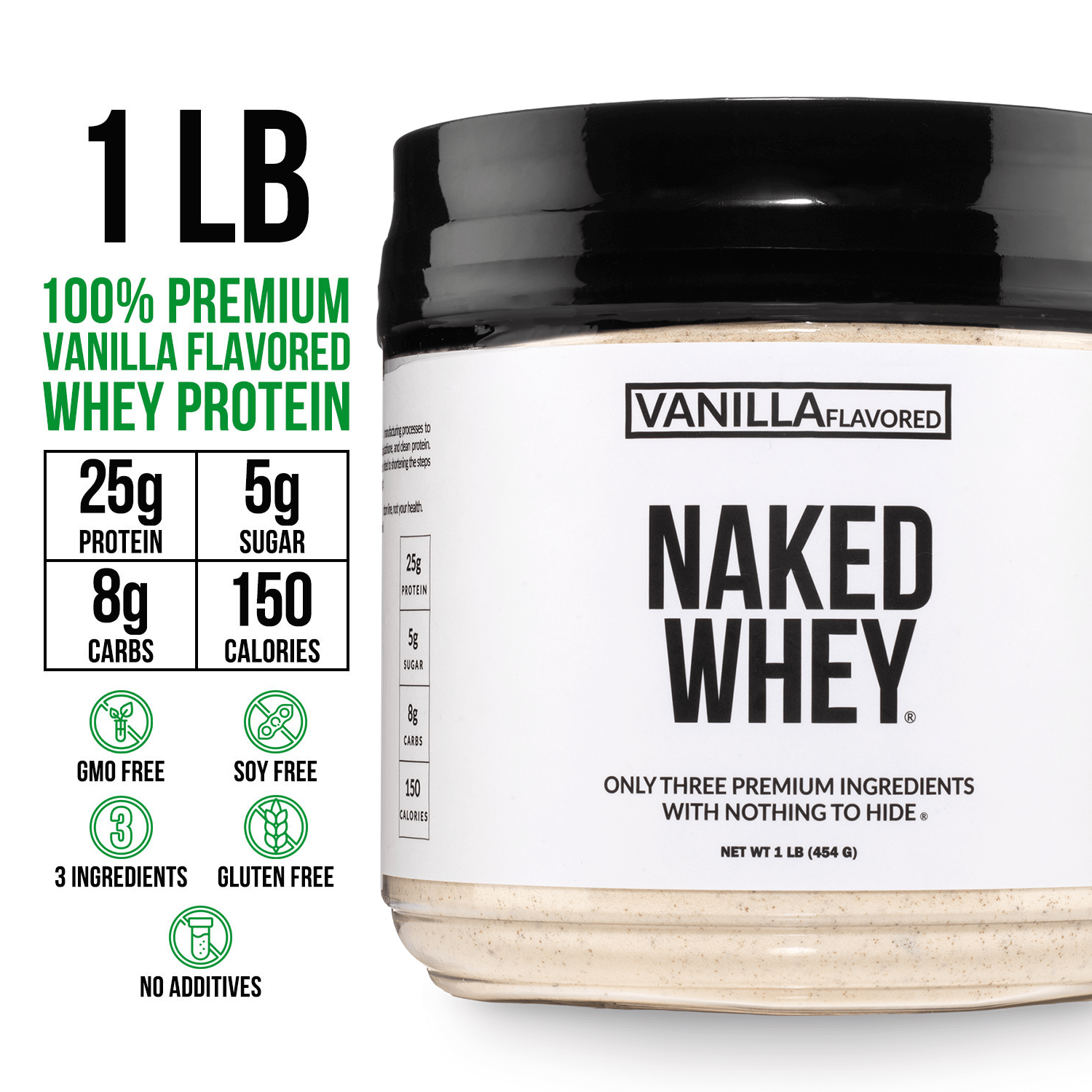 Vanilla Whey Protein Powder 1lb - Vanilla - Post Workout Protein Blend