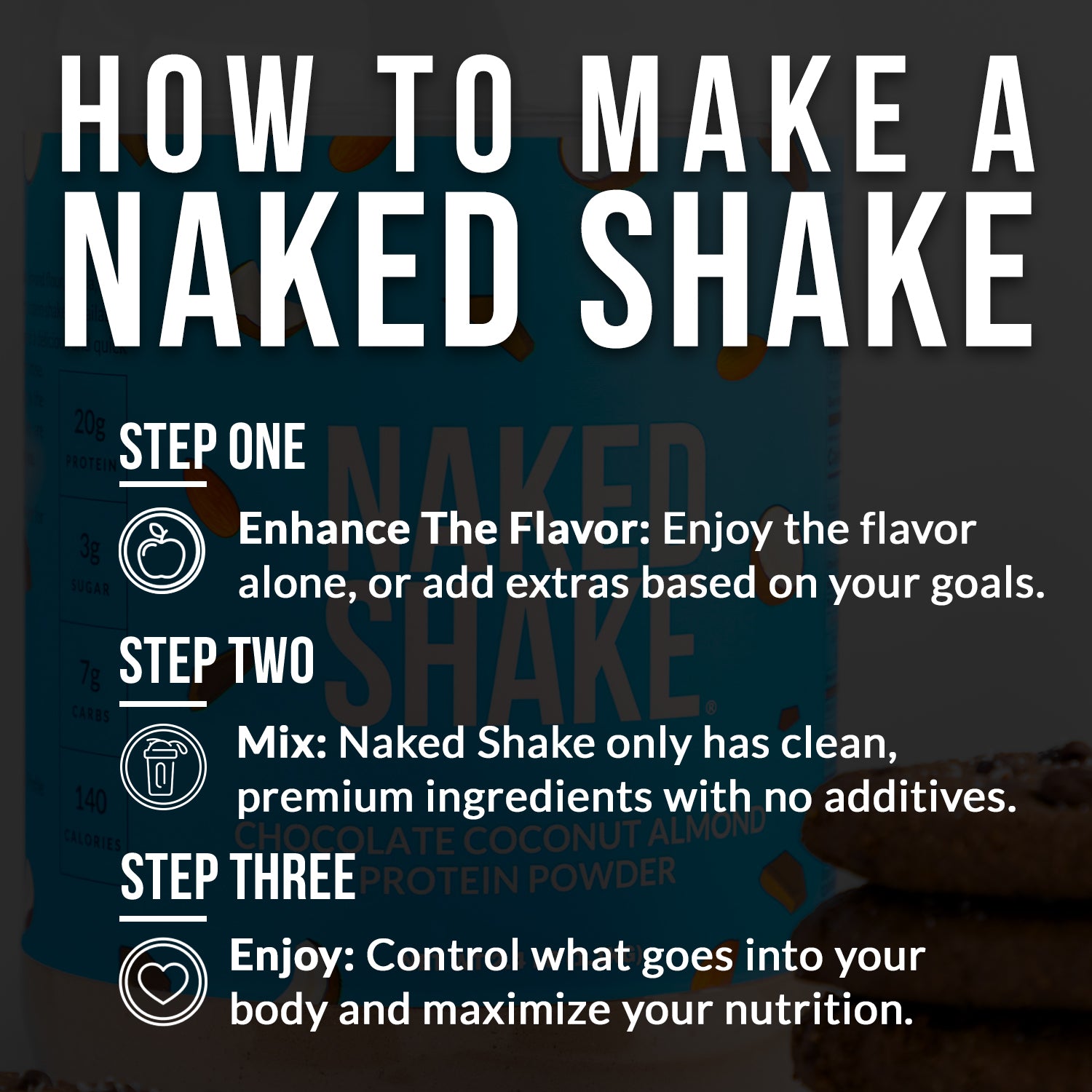Chocolate Coconut Almond Protein Shake - Chocolate Coconut Almond - Simple Dairy Free Protein Powder