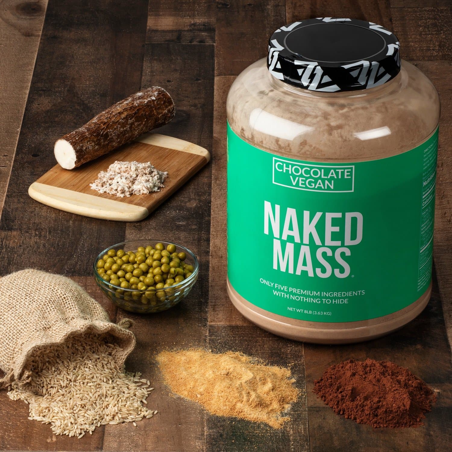 Chocolate Vegan Mass Gainer Supplement - Chocolate (Vegan) 12LB - Serious Muscle Building Nutrition
