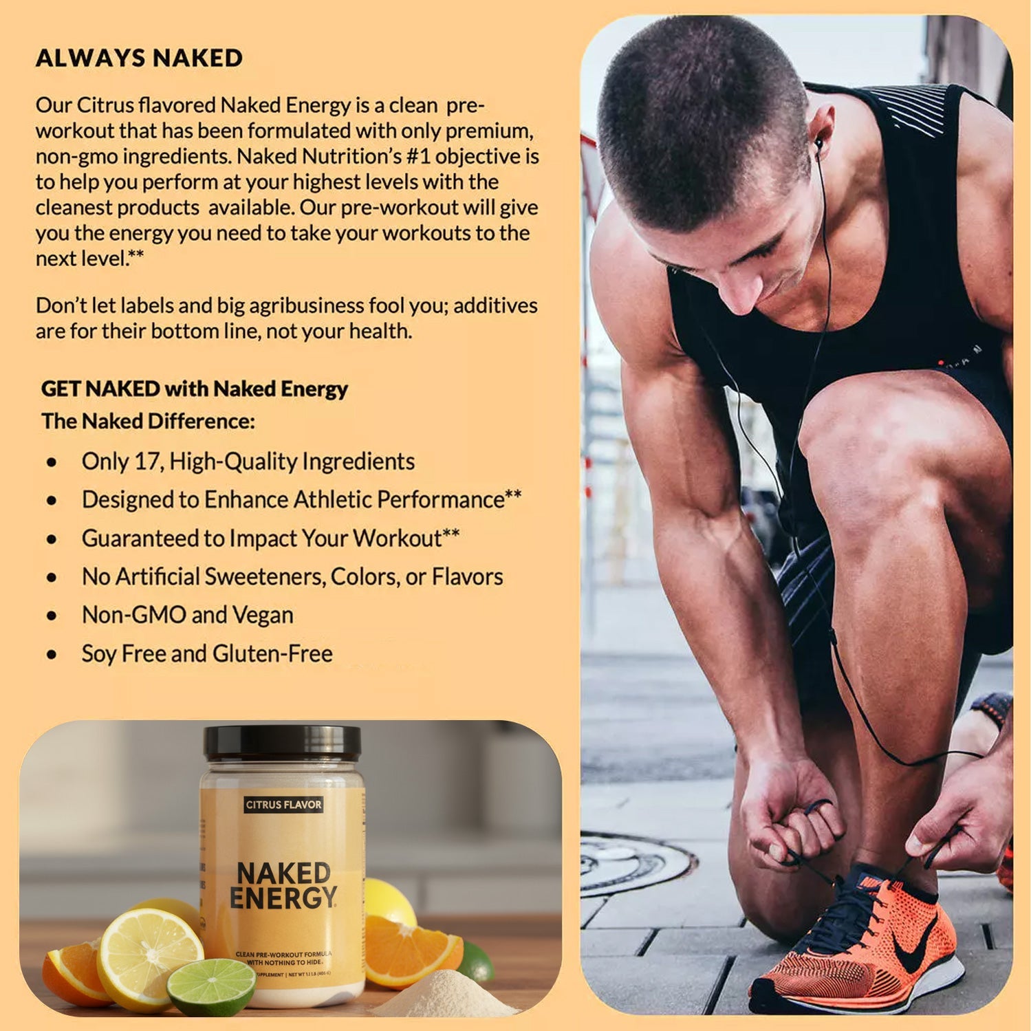 Citrus Pre Workout Supplement - Citrus - Simple Pre Training Boost