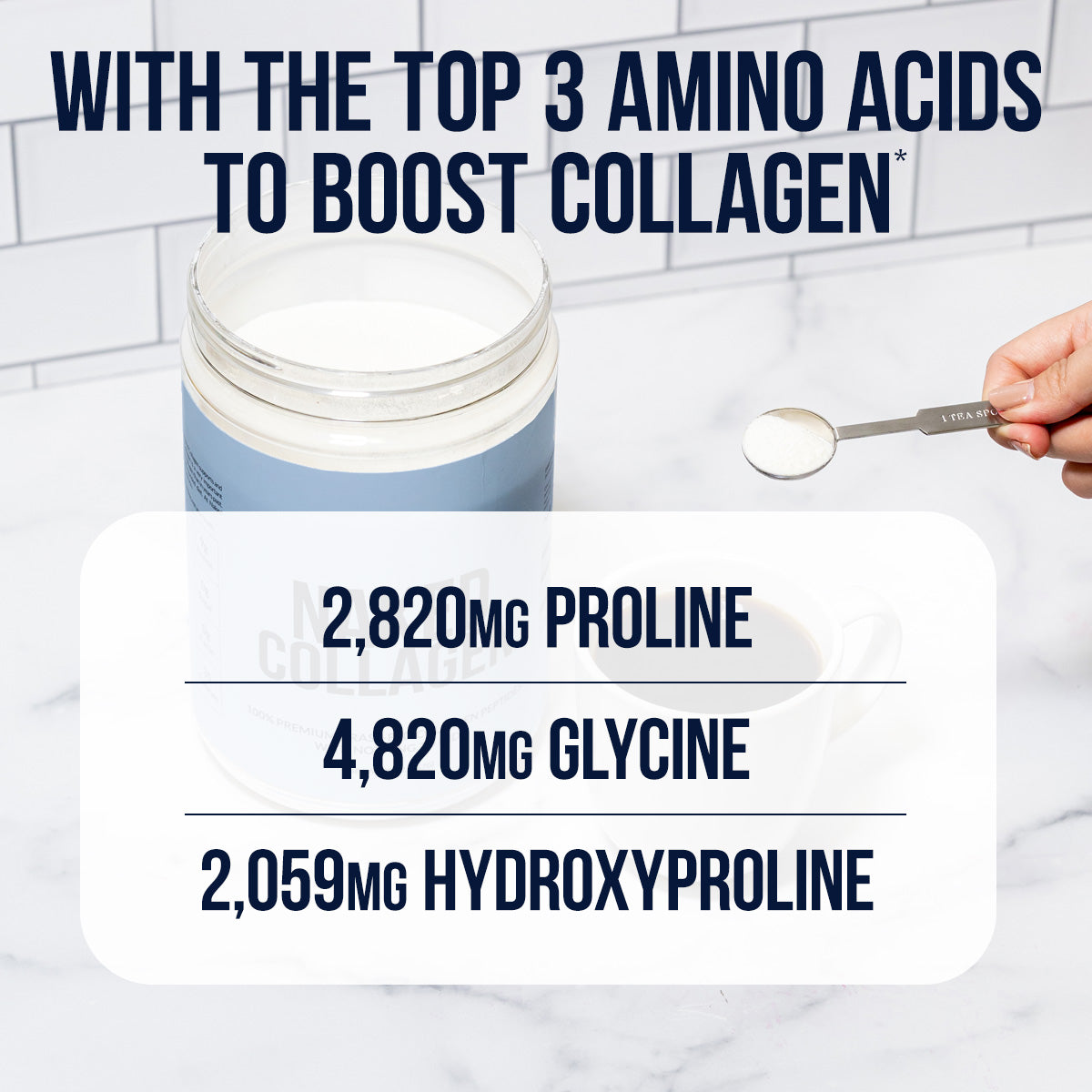 Collagen Peptides with Hyaluronic Acid - Advanced Collagen Peptides - Unflavored Collagen For Smooth Mixing