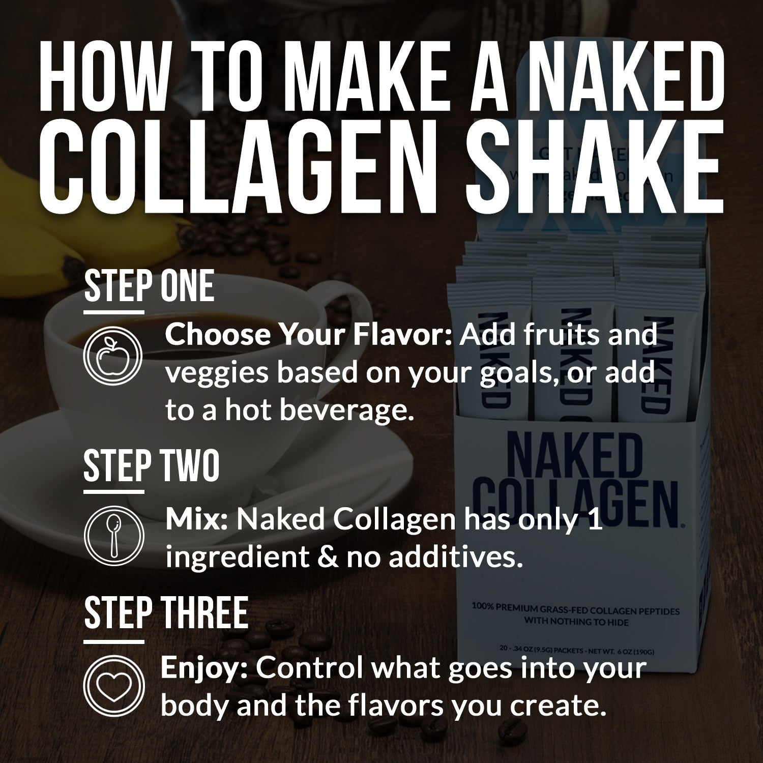 Collagen Peptides Packets - Stick Packs - Unflavored Collagen For Smooth Mixing