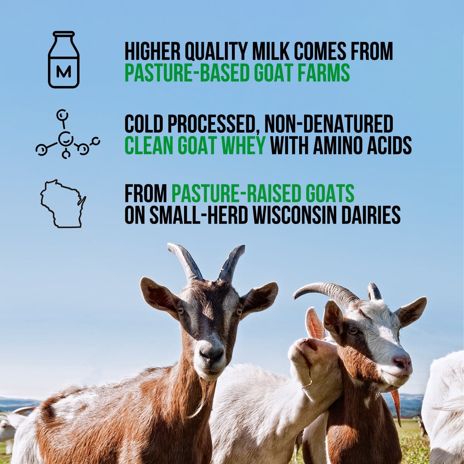 Goat Whey Protein Powder - Unflavored - Post Workout Protein Blend