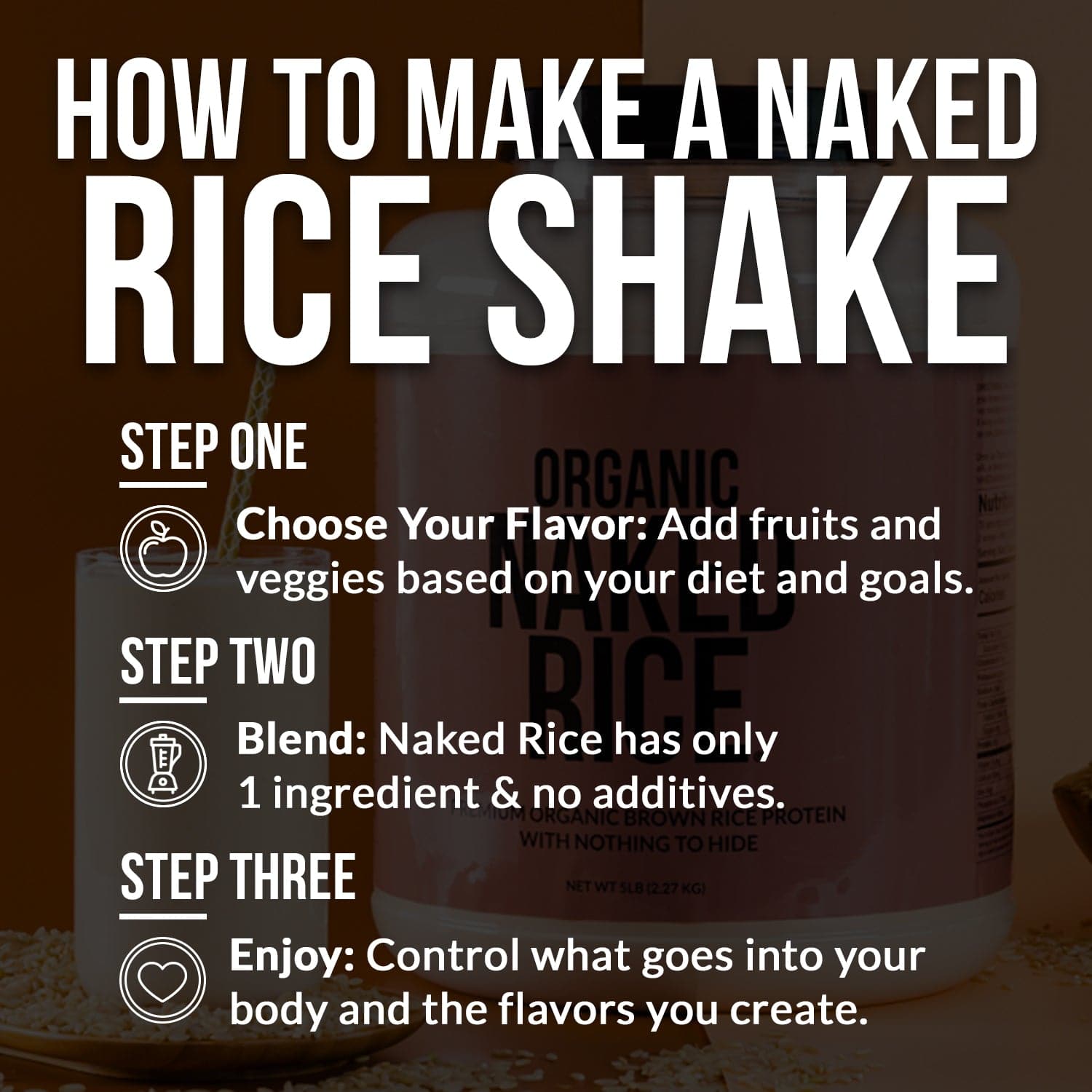 Organic Brown Rice Protein Powder - 5LB Unflavored - Simple Dairy Free Protein Powder