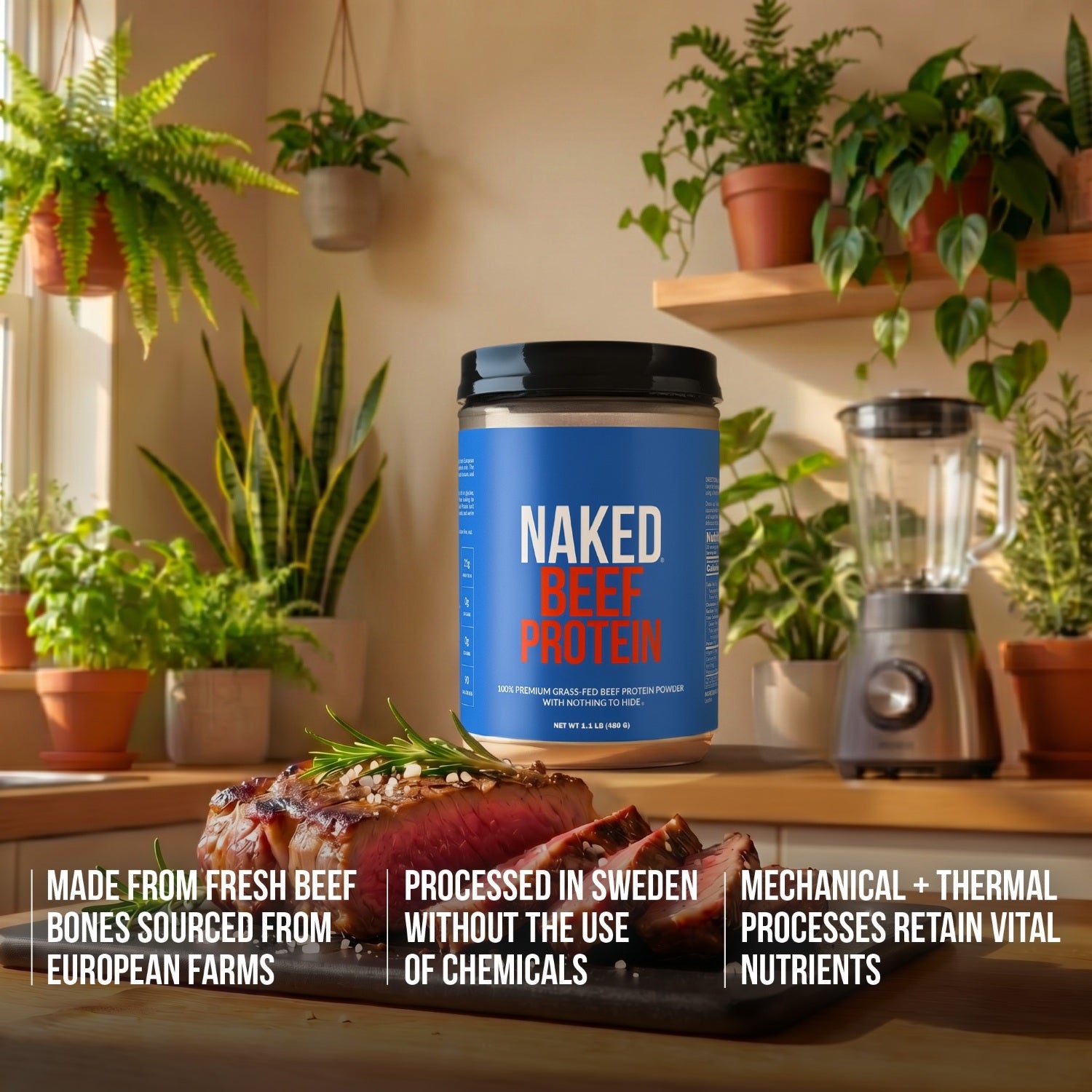 Beef Protein Powder - Unflavored - Everyday Wellness Drink Mix