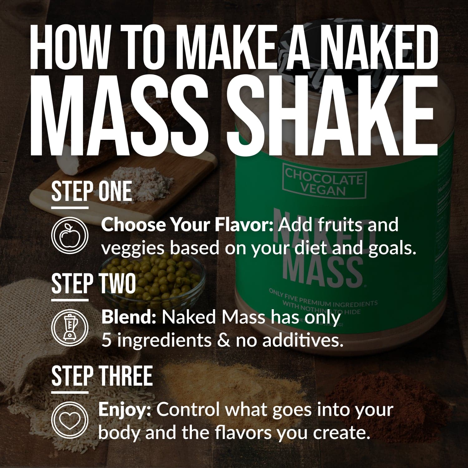 Chocolate Vegan Mass Gainer Supplement - Chocolate (Vegan) - Serious Muscle Building Nutrition